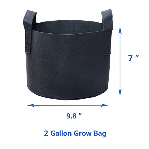 PHYEX 12-Pack 2 Gallon Nonwoven Grow Bags, Aeration Fabric Pots wi...