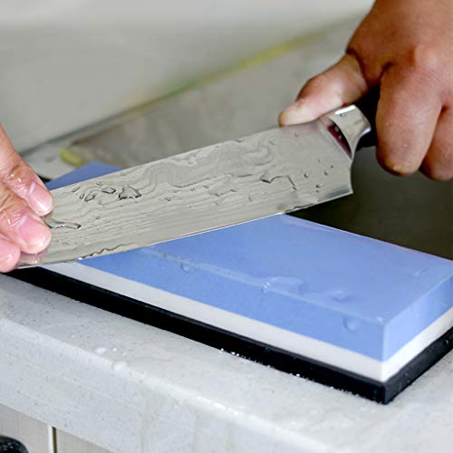 PHYEX Knife Sharpening Stone, Combination Dual Sided 1000/6000, wi...
