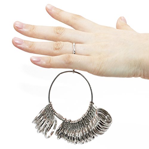 PHYHOO Metal Ring Sizer Set Rings Size Measurement Tool Finger Gau...