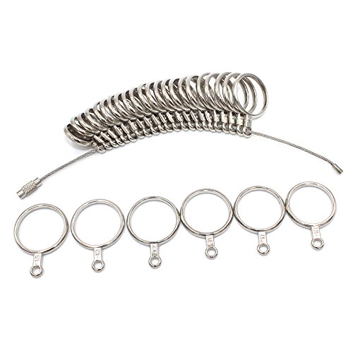 PHYHOO Metal Ring Sizer Set Rings Size Measurement Tool Finger Gau...