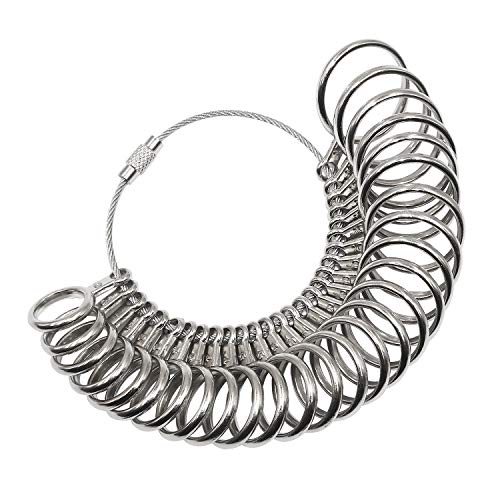PHYHOO Metal Ring Sizer Set Rings Size Measurement Tool Finger Gau...