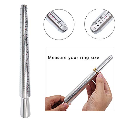 PHYHOO Ring Sizer Mandrel Set Jewelry Making Tools Including Jewel...