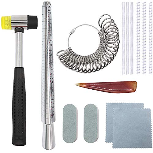 PHYHOO Ring Sizer Mandrel Set Jewelry Making Tools Including Jewel...