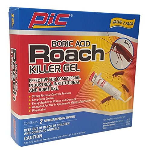 PIC GEL Boric Acid Roach Control Gel, 1-Ounce Syringe, 2-Pack