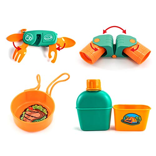 PicassoTiles PTC20 20 Piece Camping Gear Tools Adventure Set Inclu...