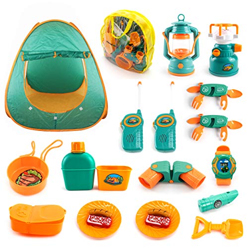 PicassoTiles PTC20 20 Piece Camping Gear Tools Adventure Set Inclu...
