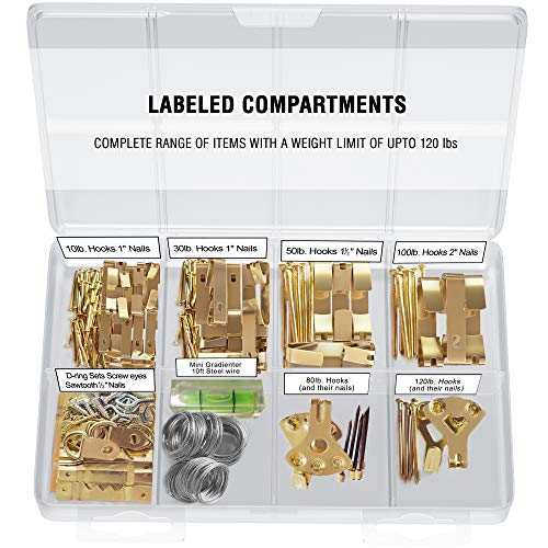 Pickily Premium 225 Piece Picture Hanging Kit, Assorted Picture Ha...