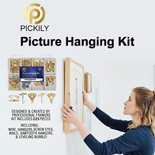 Pickily Premium 225 Piece Picture Hanging Kit, Assorted Picture Ha...