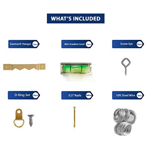 Pickily Premium 225 Piece Picture Hanging Kit, Assorted Picture Ha...