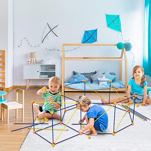 Pickwoo Fort Building Kits, 216 Pcs Kids Crazy Fort Fun Constructi...