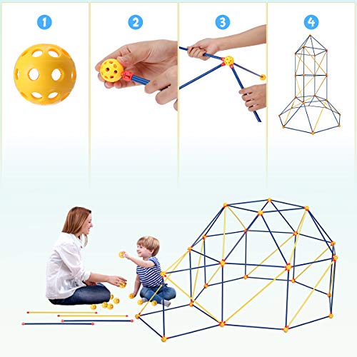 Pickwoo Fort Building Kits, 216 Pcs Kids Crazy Fort Fun Constructi...