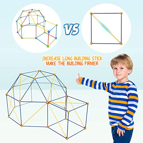 Pickwoo Fort Building Kits, 216 Pcs Kids Crazy Fort Fun Constructi...