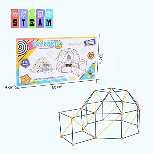 Pickwoo Fort Building Kits, 216 Pcs Kids Crazy Fort Fun Constructi...