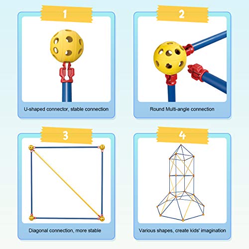 Pickwoo Fort Building Kits, 216 Pcs Kids Crazy Fort Fun Constructi...