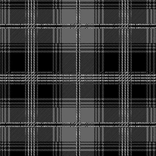 Pico Textiles Tartan Plaid Black & Gray Fleece Fabric - 58-60 Wid...