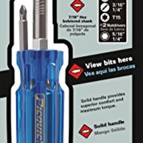 Picquic 98881 Carded Super 8 Plus 7 Multi Bit Screwdriver Nutdrive...