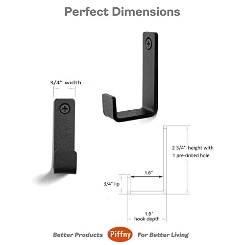 Piffny 6 Pack Heavy Duty Coated Stainless Steel Hooks for Indoor &...
