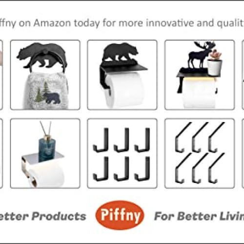 Piffny 6 Pack Heavy Duty Coated Stainless Steel Hooks for Indoor &...