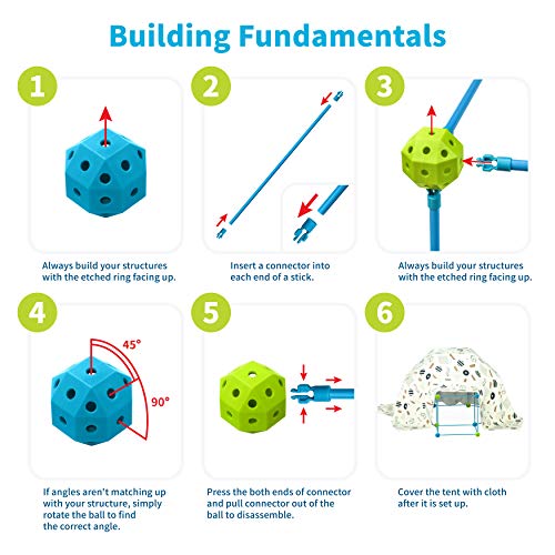 Fort Building Kit Toys for Kids - 270 Pieces DIY Fun Build for Gir...
