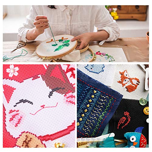 Pimoys 4 Pieces Needlework Fabric, 4 Colors Natural Solid Colored ...