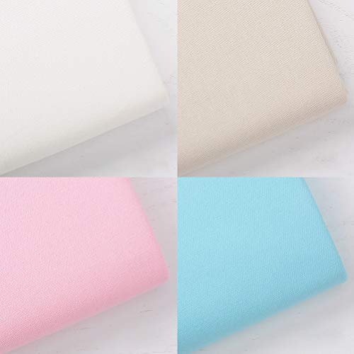 Pimoys 4 Pieces Needlework Fabric, 4 Colors Natural Solid Colored ...