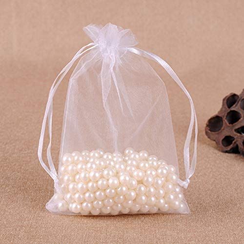 100 Pcs 4x6 inch Gift Wrap Bags, Organza Sheer Clear Tulle Fabric,...