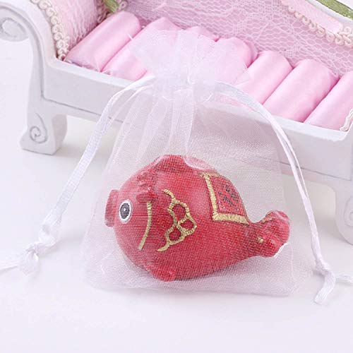 100 Pcs 4x6 inch Gift Wrap Bags, Organza Sheer Clear Tulle Fabric,...