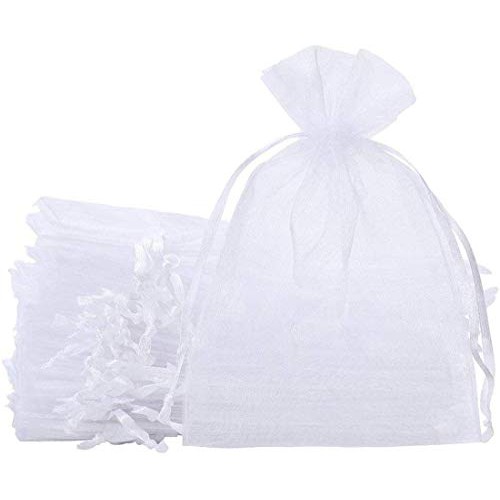 100 Pcs 4x6 inch Gift Wrap Bags, Organza Sheer Clear Tulle Fabric,...