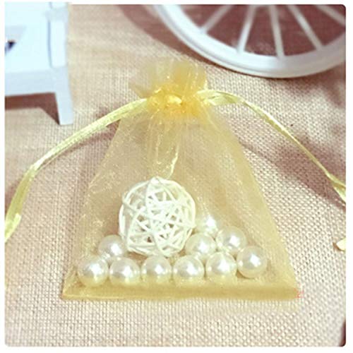100pcs 4x6 inch Gifts Wrap Bags Gold, Organza Sheer Fabric Bulk, D...