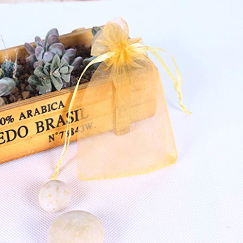 100pcs 4x6 inch Gifts Wrap Bags Gold, Organza Sheer Fabric Bulk, D...