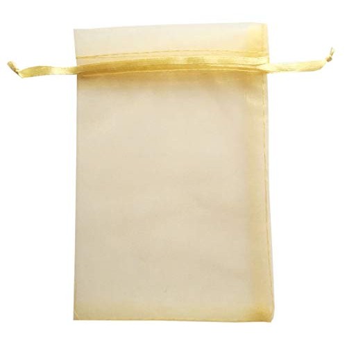 100pcs 4x6 inch Gifts Wrap Bags Gold, Organza Sheer Fabric Bulk, D...