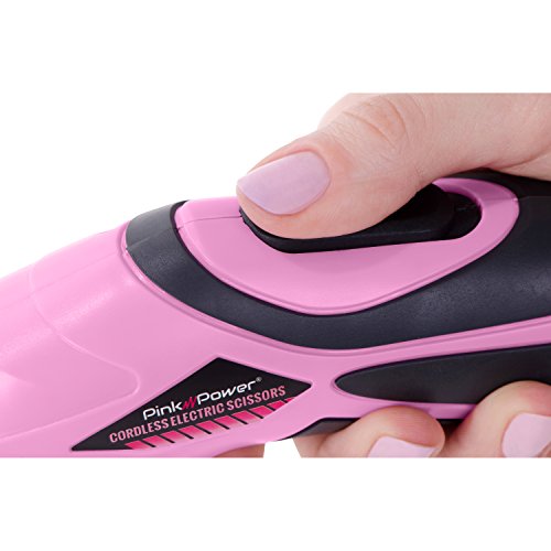 Pink Power Electric Fabric Scissors Box Cutter for Crafts, Sewing,...