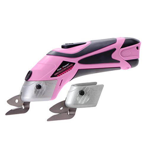 Pink Power Electric Fabric Scissors Box Cutter for Crafts, Sewing,...