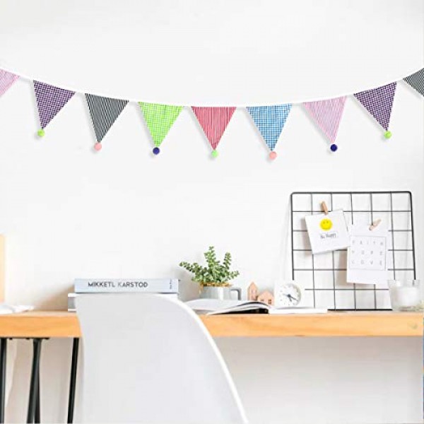 4M/13Ft Multi-Colored Fabric Triangle Bunting Flags Vintage Floral...