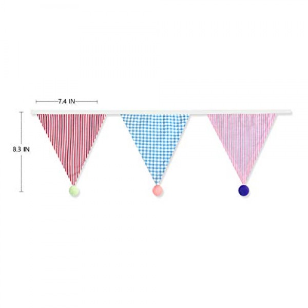 4M/13Ft Multi-Colored Fabric Triangle Bunting Flags Vintage Floral...