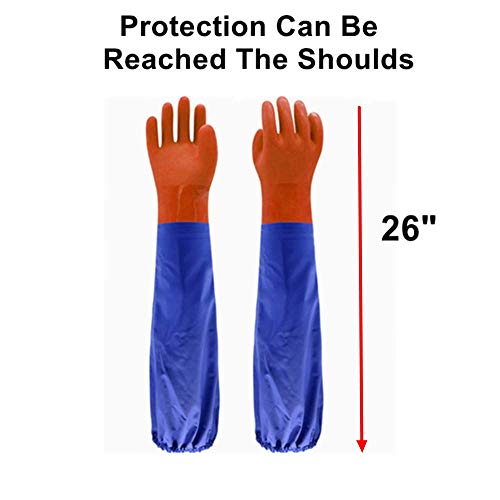 26”Insulated & Waterproof PVC Coated Glove with Cotton liner, Heav...