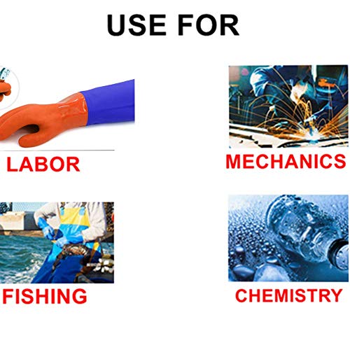 26”Insulated & Waterproof PVC Coated Glove with Cotton liner, Heav...