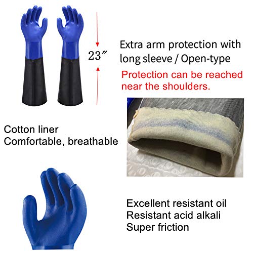 Waterproof PVC Coated Glove with Cotton Liner,Heavy Duty Latex Glo...