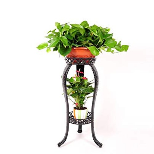 32 Plant Stand Metal Flower Pot Holder, 2 Tier Garden Decoration ...