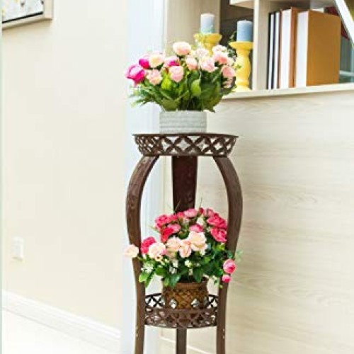 32 Plant Stand Metal Flower Pot Holder, 2 Tier Garden Decoration ...