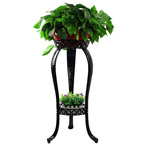 32 Plant Stand Metal Flower Pot Holder, 2 Tier Garden Decoration ...