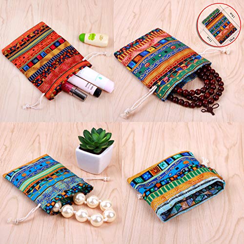 20 Pack Drawstring Gift Bag, Cotton Linen Jute Cloth Sack Muslin B...