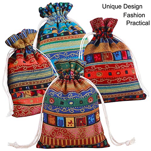 20 Pack Drawstring Gift Bag, Cotton Linen Jute Cloth Sack Muslin B...