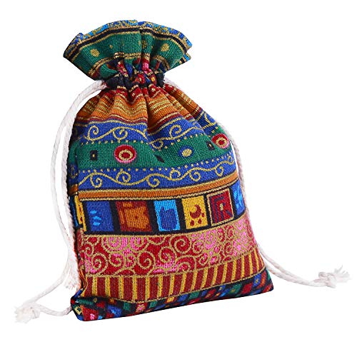 20 Pack Drawstring Gift Bag, Cotton Linen Jute Cloth Sack Muslin B...