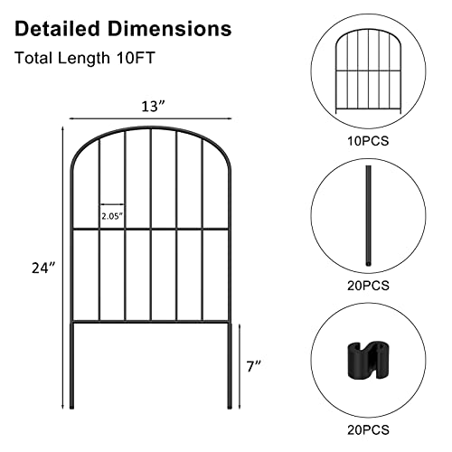 PinPon Garden Fence 10 Pack Animal Barrier Fence 10ft L x 24in ...