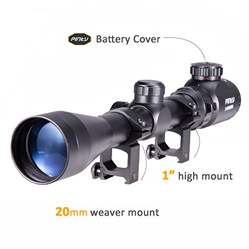 Pinty 3-9X40 Red Green Rangefinder Illuminated Optical Rifle Scope