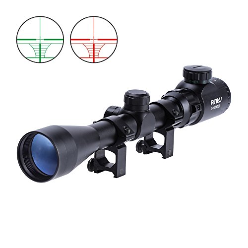 Pinty 3-9X40 Red Green Rangefinder Illuminated Optical Rifle Scope