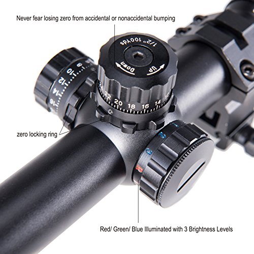 Pinty 4-16X40 Rifle Scope AO Red Green Blue Illuminated Mil Dot wi...