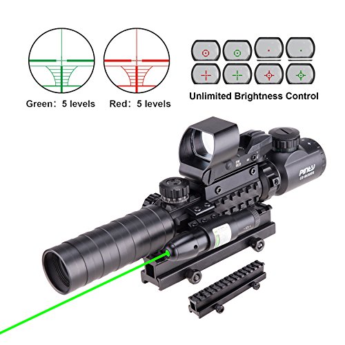 Pinty Rifle Scope 3-9x32 Rangefinder Illuminated Reflex Sight 4 Re...