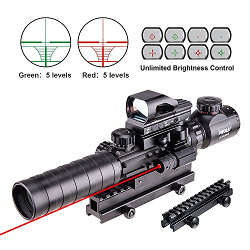 Pinty Rifle Scope 3-9x32 Rangefinder Illuminated Reflex Sight 4 Re...